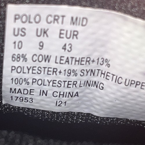 NEW Mens 10 - Polo Ralph Lauren Court Mid Pro Black Casual Lifestyle Shoes 17953