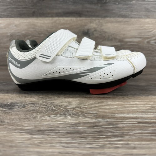 Tommaso W Pista 100 Womens Bike Shoes Size 7.5 White / Silver Cycling Spin EUC