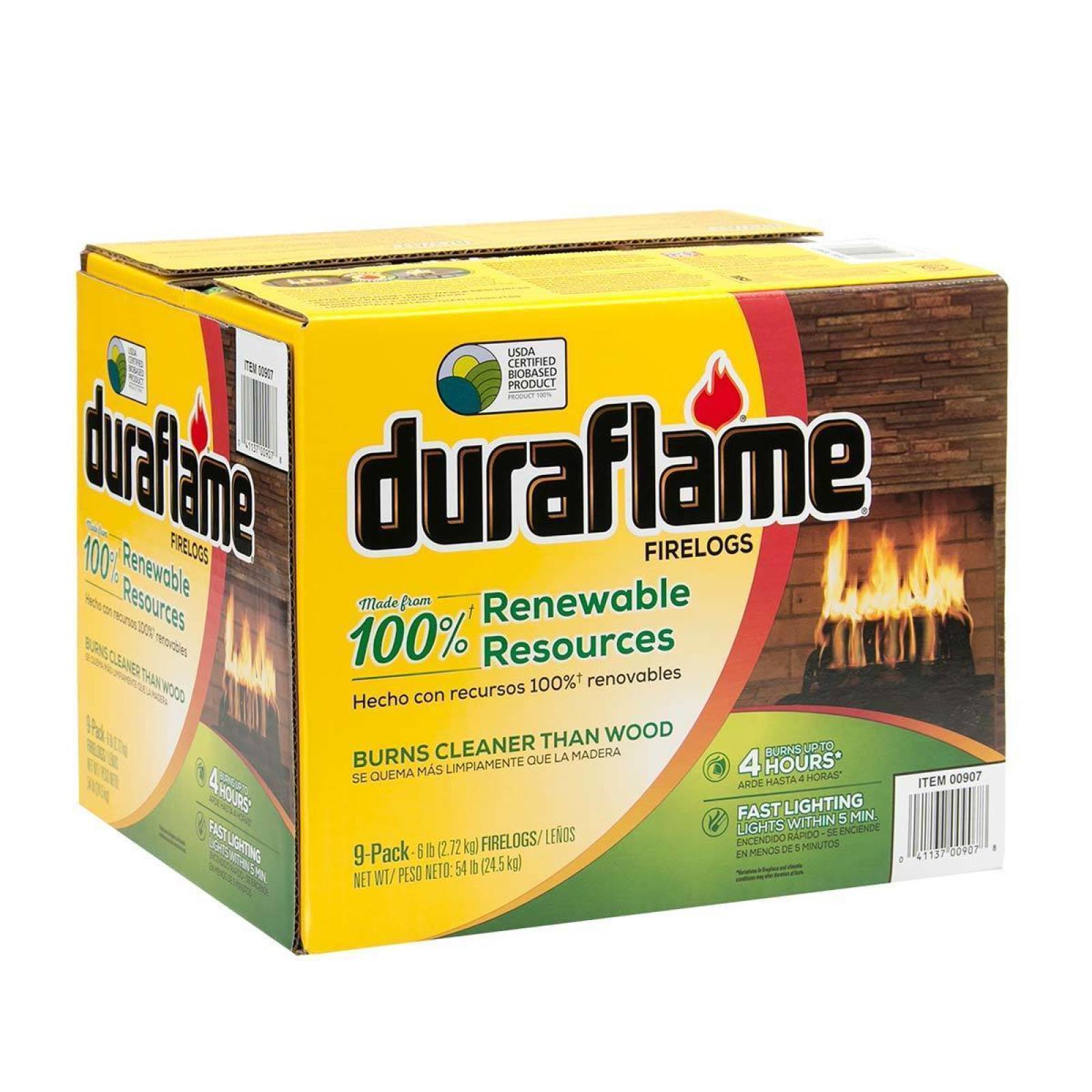 Duraflame Fire Logs Heatlogs Eco Firewood Briquettes Wood Fuel 9 x 2