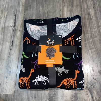 Hyde & Eek! Halloween Pajamas Womens 2pc Dino Skeletons Dinosaur Plus Size 4X