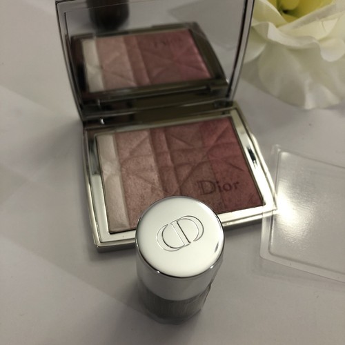 Dior Diorskin Shimmer Powder ROSE DIAMOND 001 + Buki Brush ~ Steel Compact ~ NEW