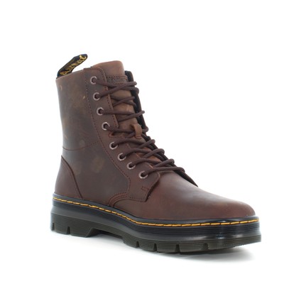 Pre-owned Dr. Martens A23us Men's Ankle Boots 26006207 Combs Leather Crazy Horse In Brown