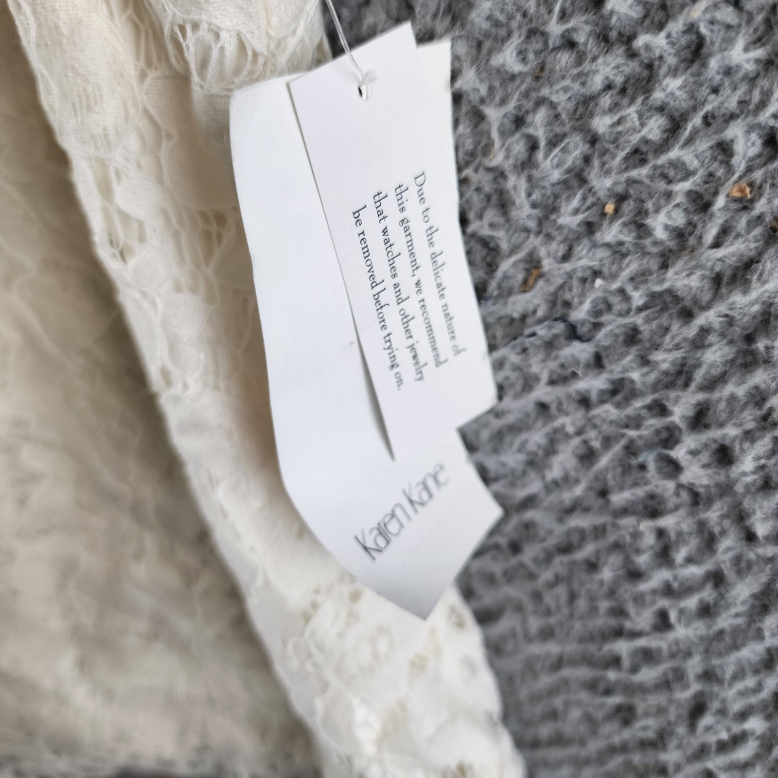 Karen Kane Sleeveless Lace Top Women's Small Cream Back Zip Closure - Picture 8 of 14