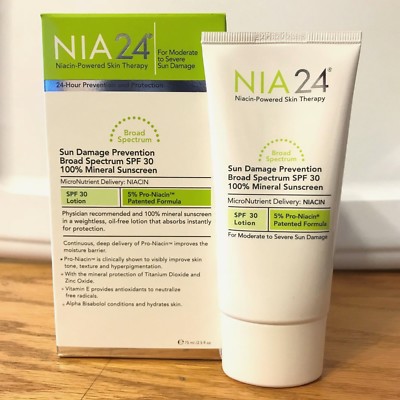 NIA 24 Sun Damage Prevention Sunscreen SP 30 - 2.5 oz / 75ml  Expired E17