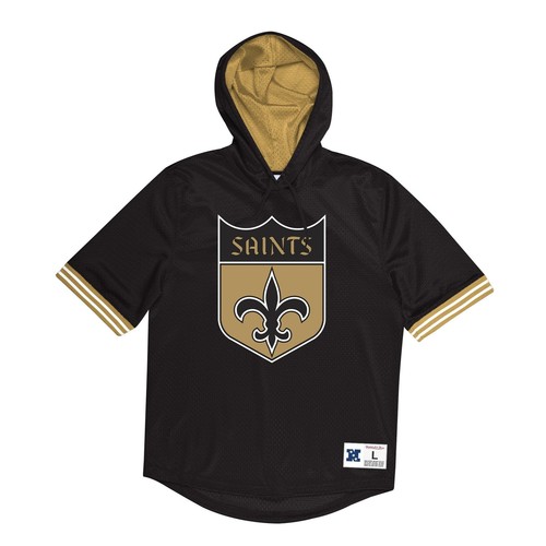 Mitchell & Ness NFL Непревзойденная сетчатая толстовка с коротким рукавом New Orleans Saints