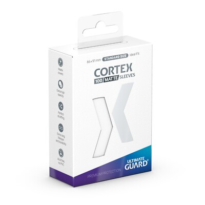 (100-Pack) Ultimate Guard Cortex WHITE MATTE Gaming Card Sleeves Standard Size