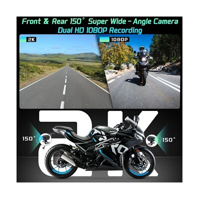Geloo Motorcycle Dash Camera Support Wireless Apple Carplay & Android Auto, 1...