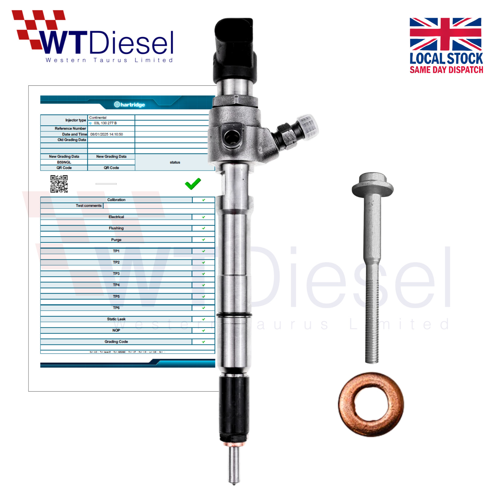 VW Golf 1.6 TDI Diesel Injector 03L130277B Caddy Passat Audi A3
