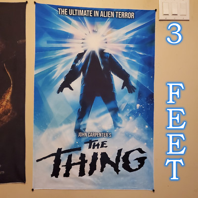 The Thing 2x3 foot tapestry - VHS horror movie banner wall flag