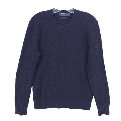POLO RALPH LAUREN Navy BLue 100% Cashmere Sweater Cable Knit SMALL - PILLING!!