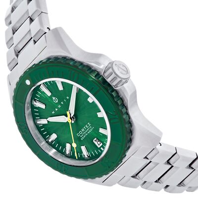 Pre-owned Nautis Cortez Automatic Bracelet Watch W/date - Green