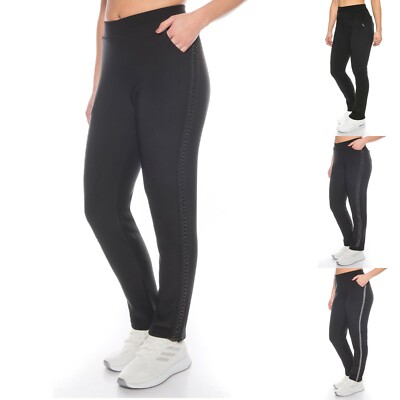 Damen Winter Thermo-Hose High-Waist Gummibund warm gefüttert Fell 38 40 42 44 46