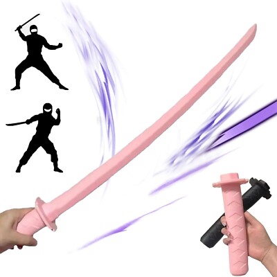3D Printed Gravity Retractable Samurai Toy Sword - Pink