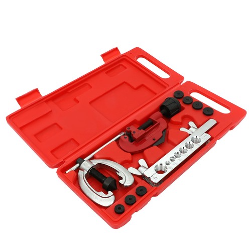 Copper Brake Fuel Pipe Repair Double Flaring Dies Tool Set Clamp Tube Cutter Kit