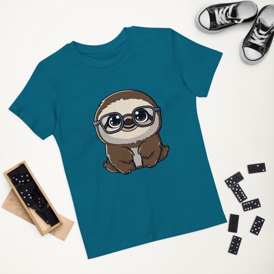 Adorable Baby Sloth in Glasses T-Shirt for Animal Lovers and Nerdy Types