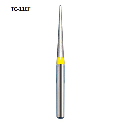10Pcs Dental Diamond Burs FG Needle Taper TC-11EF Super Fine Grit High Speed Bur