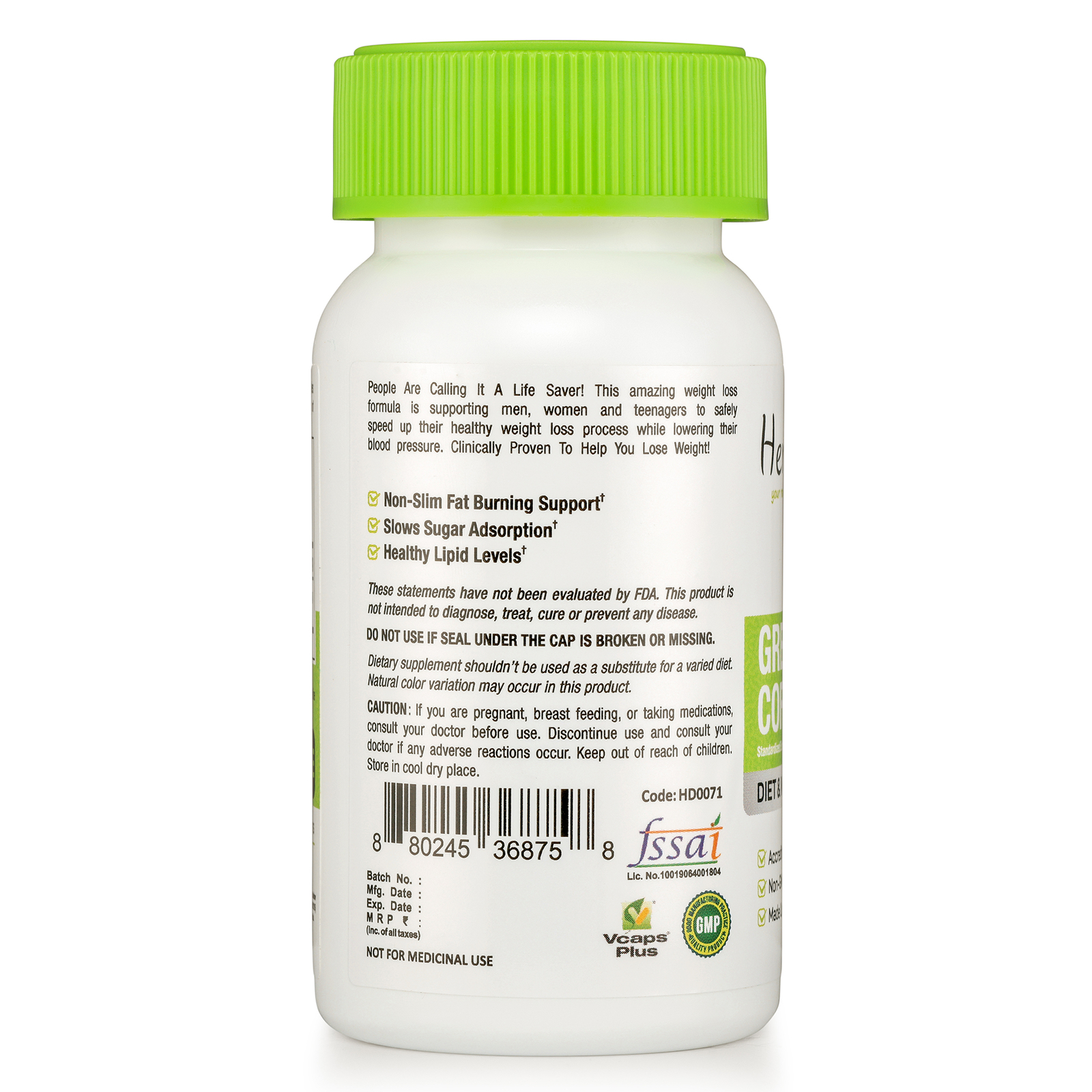 Green Coffee Bean Extract Capsules 800mg  Loss - Picture 3 of 4