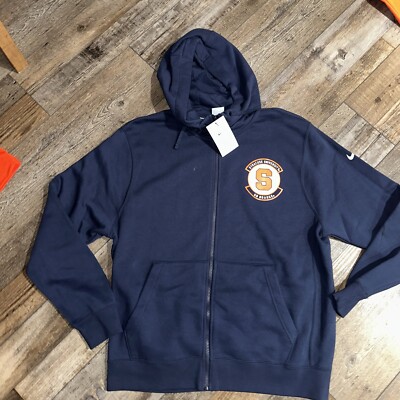 NWT Men's Nike Hooded Sweatshirt -- Syracuse Orange--  Large Full Zip