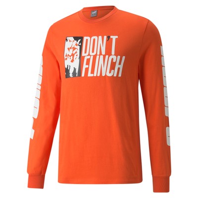 

Puma 4Th Quarter Crew Neck Футболка с длинным рукавом Мужские оранжевые спортивные повседневные топы, Оранжевый, Puma 4Th Quarter Crew Neck Long Sleeve T-Shirt