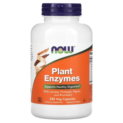 Now Foods Plant Enzymes 240 растительных капсул с гарантией качества GMP, веганский, вегетарианский