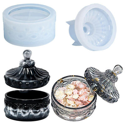 3D Silicone Mold Resin Jewelry Mould Making Candy Jar Storage Box DIY Mould Gift