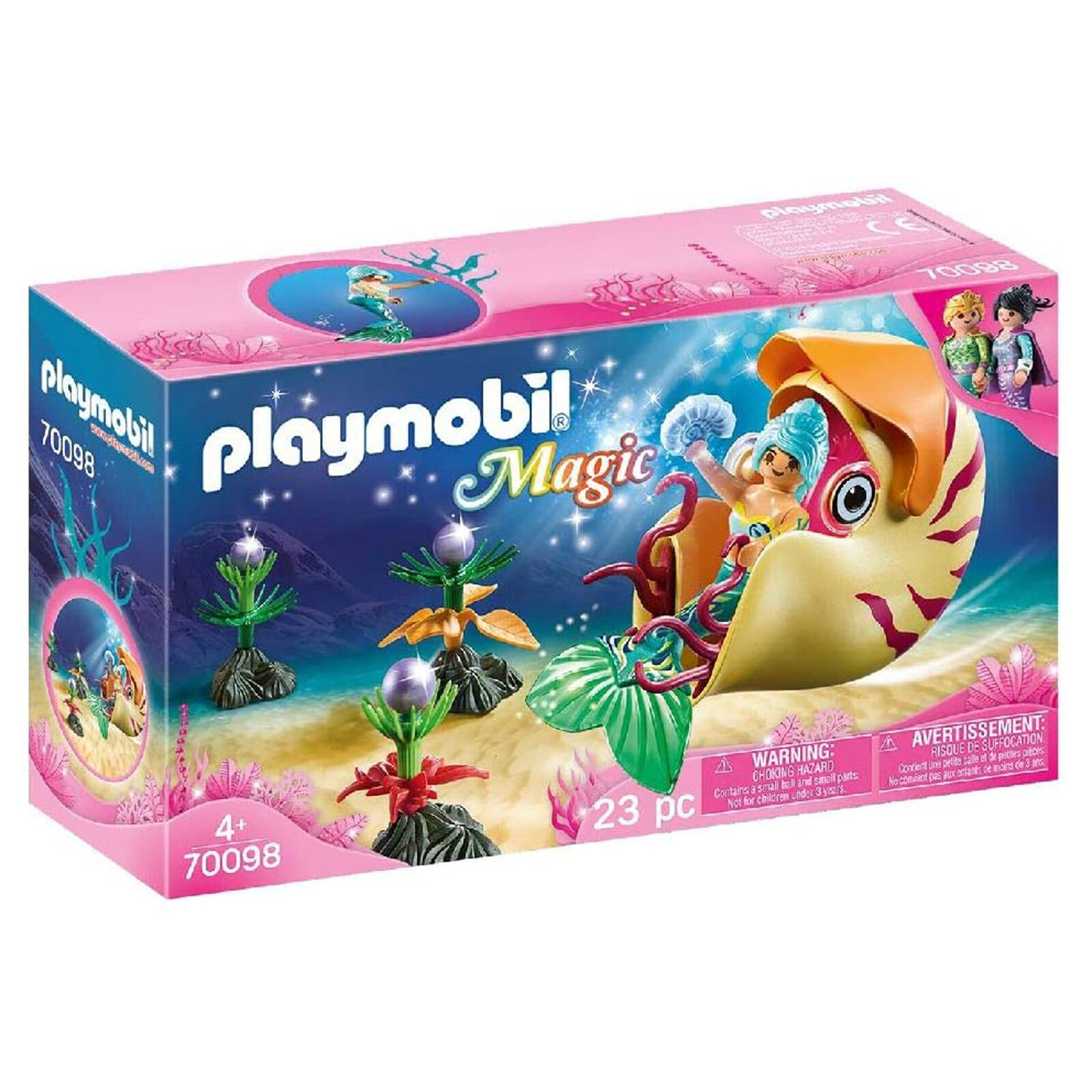 Игровой набор Playmobil Волшебная Русалка с морской улиткой для постройки гондолы, 70 шт. 