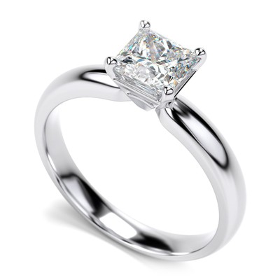 Pre-owned Pucci 1ct Princess Cut Synthetic Moissanite Wedding Bridal Promise Ring 14k White Gold In White/colorless