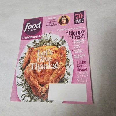 Food Network Magazine November 2020 Sunny Anderson Guest Editor Thanksgiving