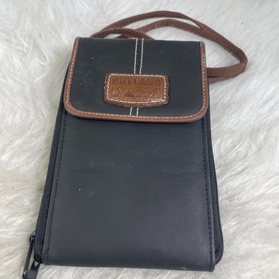 Outland Rugged Leather Crossbody Purse Handbag Black-black 