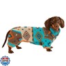 Whalemire Dog Pajamas for Dachshund,Boho Flannel 4-Leg Warm Winter Jumpsuit, Soft Fleece Dog Onesie for Small and Medium Dogs, Cozy Full Body Outfit for Wiener Dog (Blue, XS(4-7lbs))