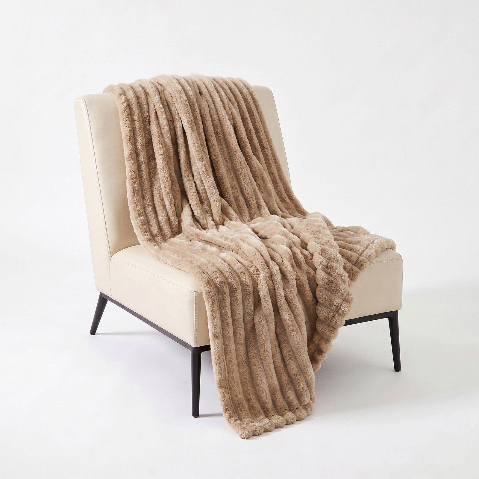 SOGA Light Coffee Flannel Polyester Throw Blanket 150x200cm