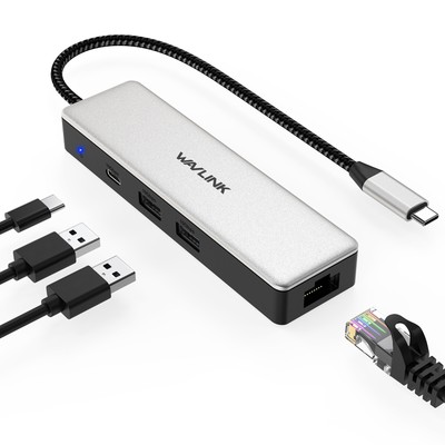 USB C to 2.5G Ethernet Adapter USB 3.2 Gen2 Hub w/10Gbps USB Port for MacBook HP