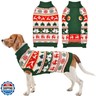 Vehomy Dog Christmas Sweater Warm Pet Xmas Turtleneck Sweater with Snowflakes Reindeers Bells Dog Christmas Knitwear Knitted Shirt Pullover Clothes for Medium Large Dogs XL