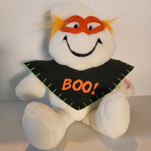 Vintage 1990s Dan Dee Animated Plush Toy Tickle Wiggle Halloween White Ghost BOO