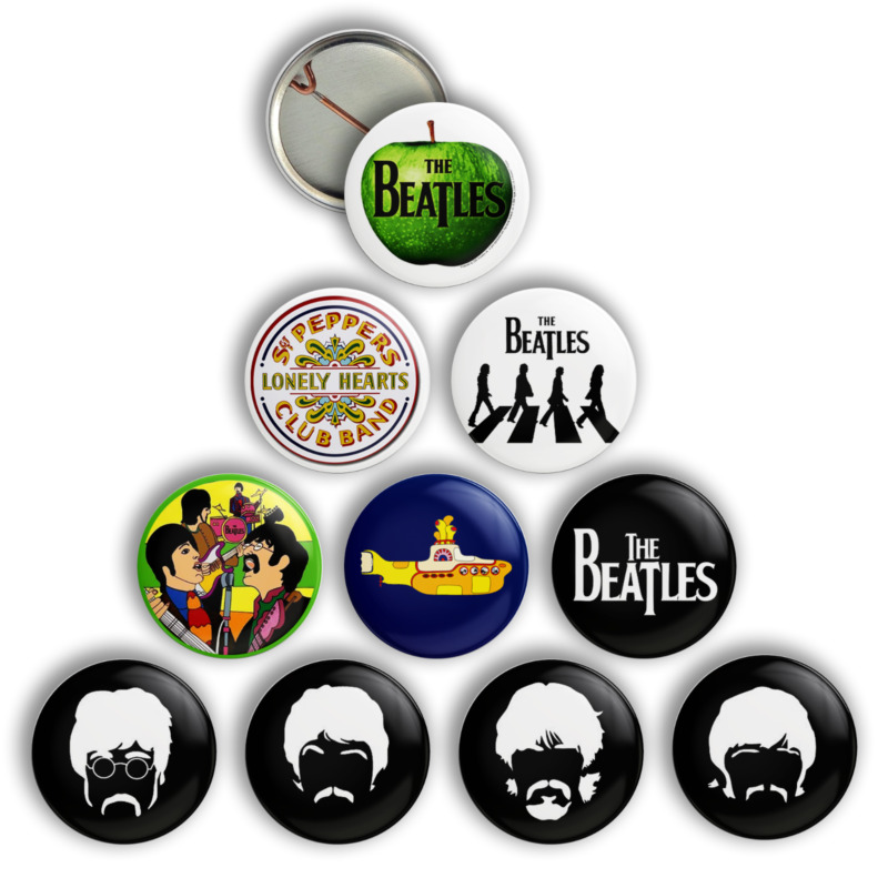 The Beatles PIN/BUTTON SET, Collectible Merchandise Memorabilia Pinback - Gift
