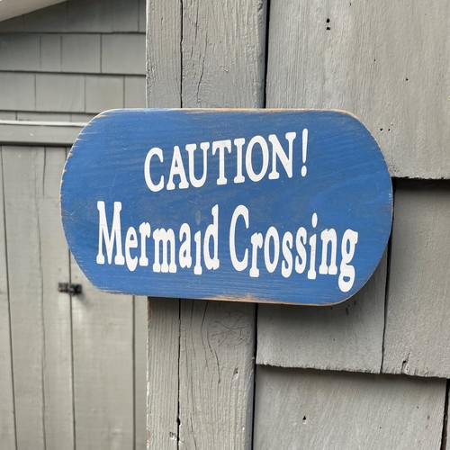 Caution MERMAID CROSSING Metal Sign Wall Decor Caution MERMAID CROSSING Metal Sign Wall Decor