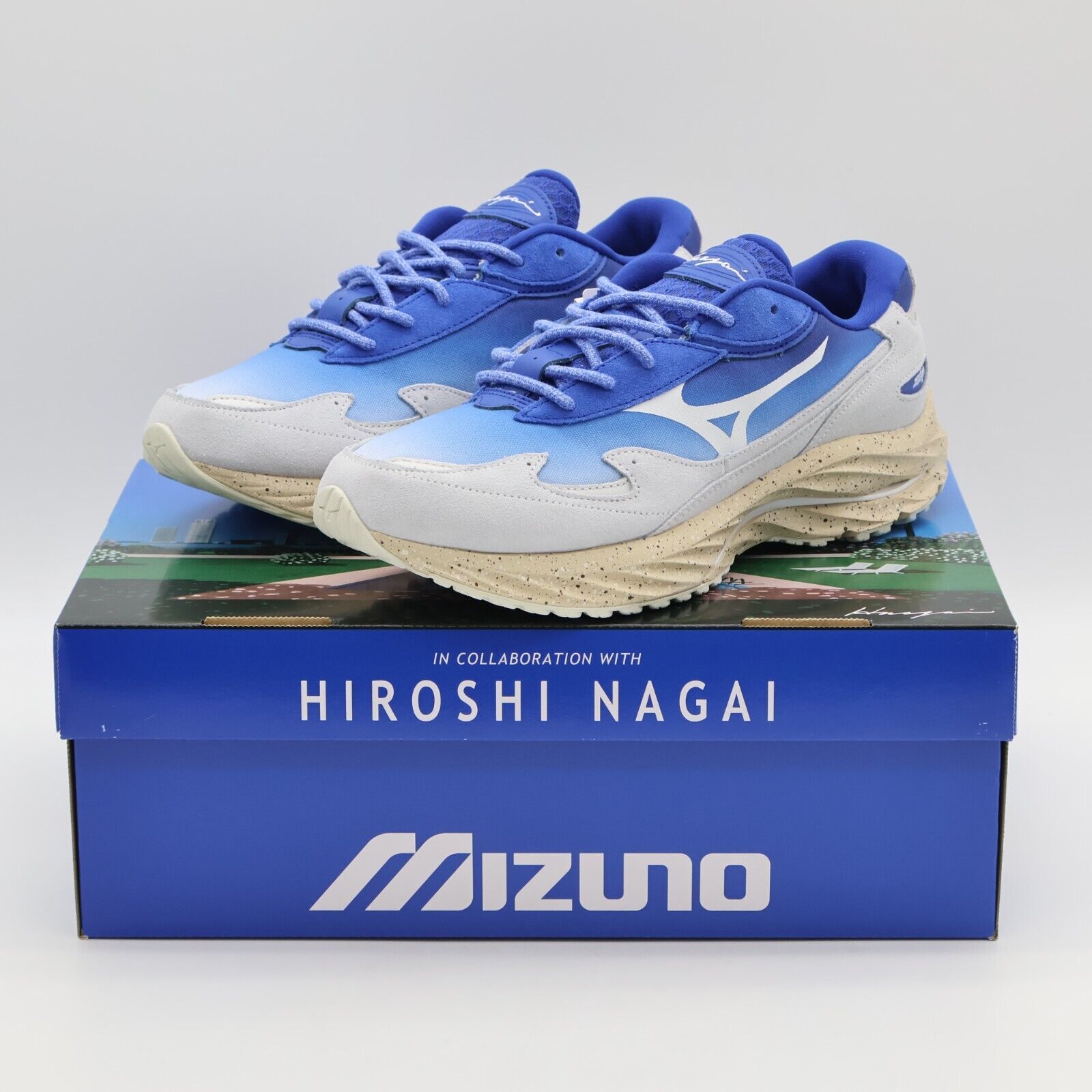 D1GA241001 Hiroshi Nagai Mizuno Wave Rider β Blue White Sand D1GA241001 Hiroshi Nagai Mizuno Wave Rider β Blue White Sand