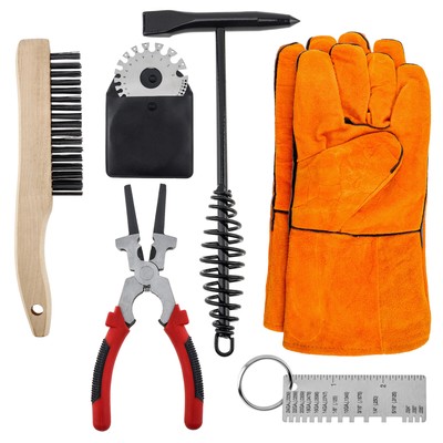 7pcs Welding Chipping Hammer 9.6'' Scratch Wire Brush Plier Slag Removal Tool Set