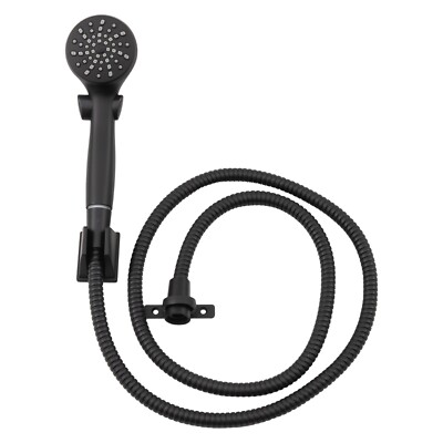 RecPro RV Handheld Shower Head and Hose with Shut Off and Holder | Matte Black
