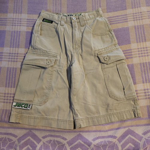 Vintage JNCO Jeans Cargo Shorts J2K Y2K Khaki Beige Skater