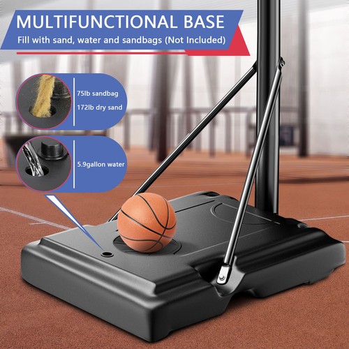 Portable Basketball Hoop,5.5-10FT Height Adjustable Outdoor Basketball Hoop Goal
