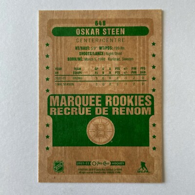 2021 O-Pee-Chee Hockey #648 Oskar Steen RC Marquee Rookies Retro