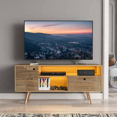 Entertainment Center With 2 Drawers Open Shelf For 60''