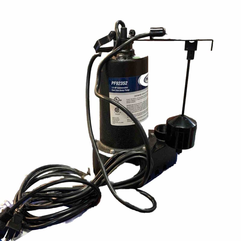 ProFlo PF92352 - 1/3 HP Cast Iron Submersible Sump Pump w/ Vertical Float Switch