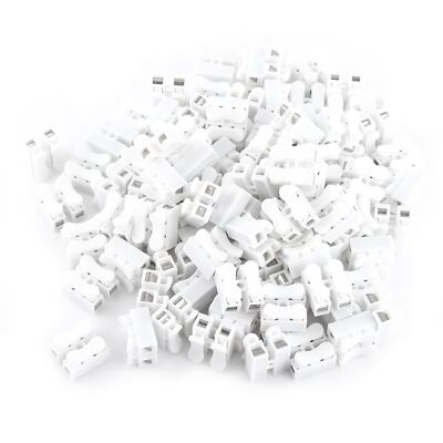 100pcs 10A 220V 2 Pin Push-Quick Wire Cable Connector White Wiring Terminal