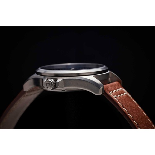 Pre-owned Protek Unisex Watch Field Series Japanese Quartz Blue Dial Leather Strap 3003