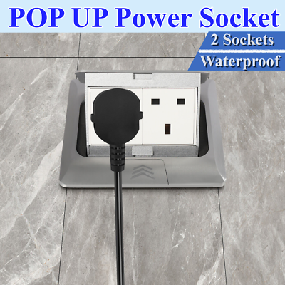 Pull Pop Up 2 Socket Office Kitchen Worktop Socket Waterproof Floor Sockets 250V