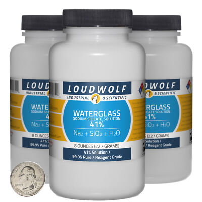 Sodium Silicate / 1.5 Lbs / 3 Bottles / 99.9% Pure Reagent Grade / 41% Solution