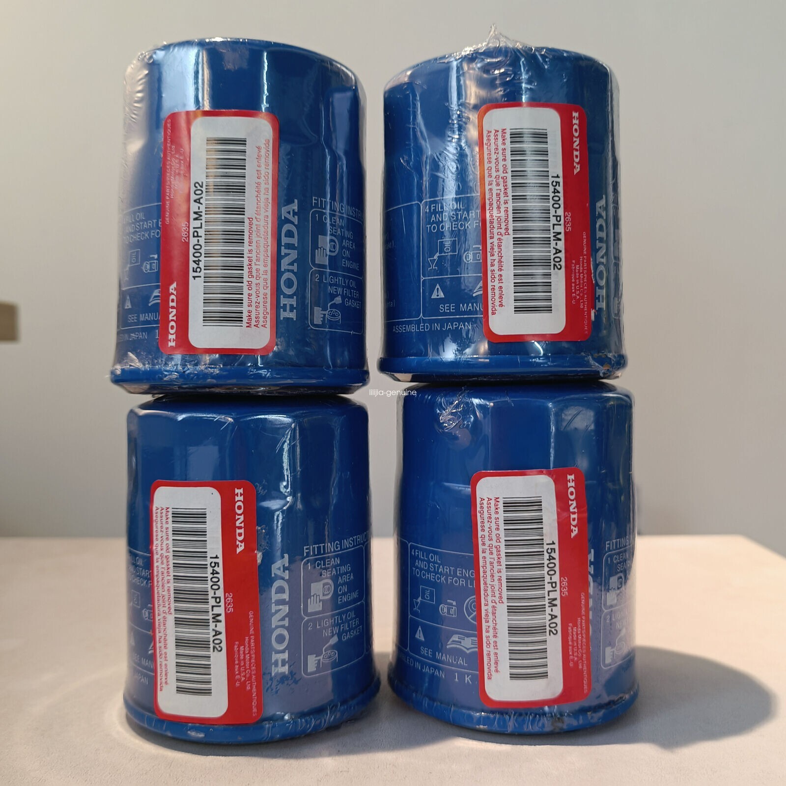 4 Pack OEM Genuine Honda Acura Engine Oil Filter 15400-PLM