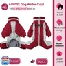 AOFITEE Fullbody Dog Coat Warm Fleece Dog Jacket, Windproof Dogs Winter Coat with Harness Built in, Reflective Turtleneck Dogs Snowsuit Puffer Jacket, Four Legged Pet Snow Suit, Christmas Red XS